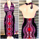 Soft Kitenge cotton Dashiki open back bodycon Dress