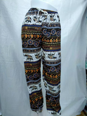 Soft Kitenge Cotton Dashiki Palel Pants - Closed Bottoms yellow & black