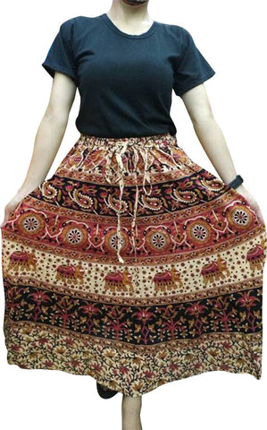 Women’s Urban Casual Loose Floral Skirts - Freehand design