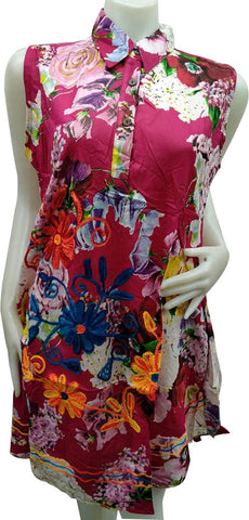 Women’s Ethnic Cotton Floral Dress - Pink