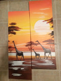 Framed Authentic original African Canvas Wall Decor