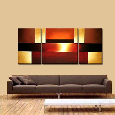African Sunset Tripanel panel Panel Canvas Wall Art