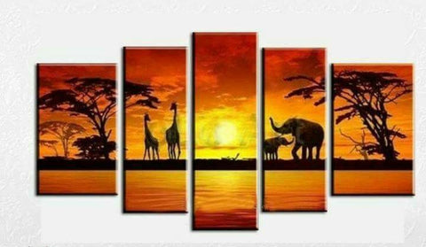 Mary's Collection - Animal Golden Sunset Multi-panel Acrylic Wall Art