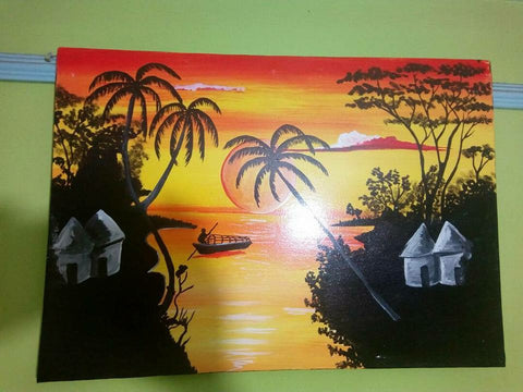 Palm Sunset Single-panel Acrylic Wall Art