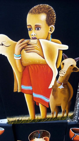 Boy Shepherd Leather-bound Acrylic Wall Art - 12 by 18