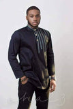 Veer's collection - Authenthic tailor made long sleeved collared Ankara Shirt