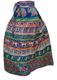 Women's Cotton Long Skirts - Horse floral design