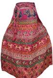 Women's Cotton Long Skirts - Horse floral design