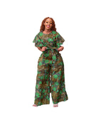 Full-neck Maxi Dress - Multicolor