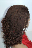 Medium hand-braided Curly twisted Wigs - Brown-Tan Blend