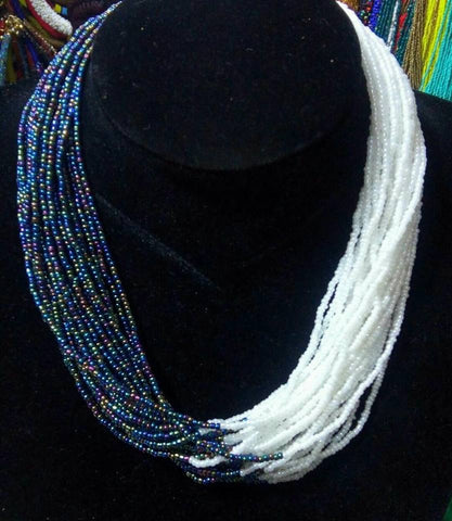 Multi-Strand Hand-Beaded Necklace