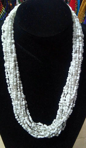 Multi-Strand Hand-Beaded Necklace