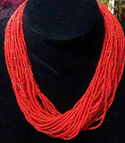 Multi-Strand Hand-Beaded Necklace