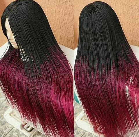 Long Ombre Micro Twists -Black & Red