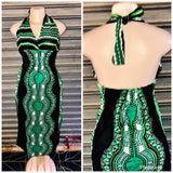 Soft Kitenge cotton Dashiki open back bodycon Dress