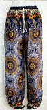 Soft Kitenge Cotton Dashiki Palel Pants - Closed Bottoms (Nevy Blue, Sky Blue, Brown, Green)