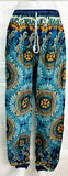 Soft Kitenge Cotton Dashiki Palel Pants - Closed Bottoms (Nevy Blue, Sky Blue, Brown, Green)