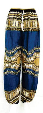 Soft Kitenge Cotton Dashiki Palel Pants - Closed Bottoms - Red - Blue - Black varient