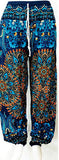 Soft Kitenge Cotton Dashiki Palel Pants - Closed Bottoms - (Black, Blue, Green, NeavyBlue, Red, SkyBlue)