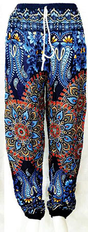 Soft Kitenge Cotton Dashiki Palel Pants - Closed Bottoms - (Black, Blue, Green, NeavyBlue, Red, SkyBlue)