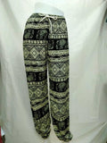 Soft Kitenge Cotton Dashiki Palel Pants - Closed Bottoms (Pistachio & Black Combination)