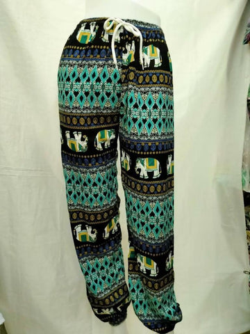 Soft Kitenge Cotton Dashiki Palel Pants - Closed Bottoms - Green