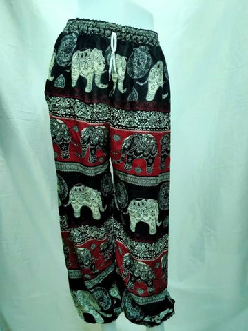 Soft Kitenge Cotton Dashiki Palel Pants - Closed Bottoms (Red & Brown)