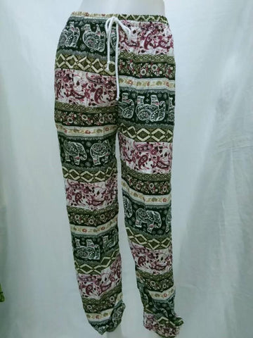 Soft Kitenge Cotton Dashiki Palel Pants - Closed Bottoms (Dark Green)